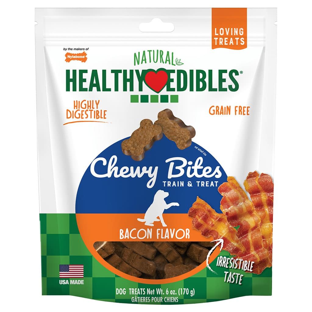 Nylabone Healthy Edibles Chewy Bites Bacon Flavor 6 oz